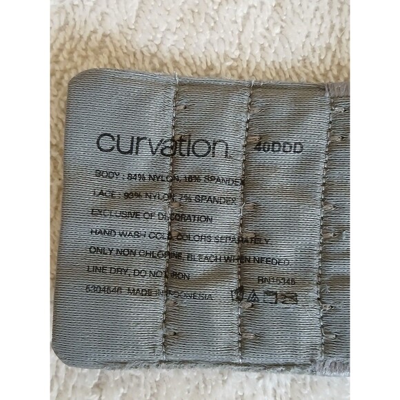 Curvation RN 16345 Gray Underwired T Shirt Bra Size 40 DDD - Picture 11 of 15